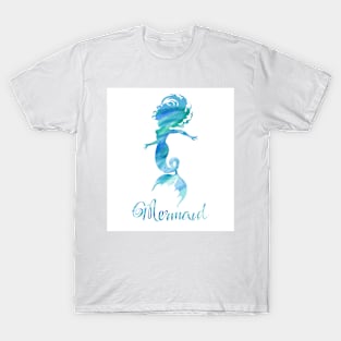 Mermaid Watercolor Sketch T-Shirt